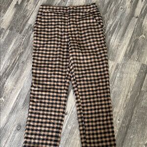 12th Tribe Black and Brown Checkered Straight Leg Pants